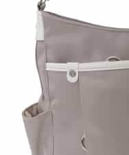 BKRGD94160 MK MICHEL KLEIN BAG(MK ミッシェルクラン バッグ) [撥水/軽量]アクセントレザーショルダーバッグ ブラウン×ピンク