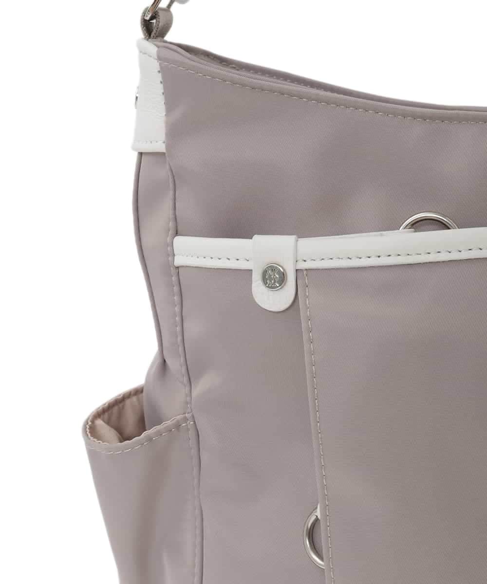 BKRGD94160 MK MICHEL KLEIN BAG(MK ミッシェルクラン バッグ) [撥水/軽量]アクセントレザーショルダーバッグ ブラウン×ピンク