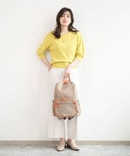 BKRGD96170 MK MICHEL KLEIN BAG(MK ミッシェルクラン バッグ) [撥水/A4収納可]多機能ポケットパイピングデザインリュック ベージュ×オレンジ