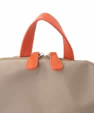 BKRGD96170 MK MICHEL KLEIN BAG(MK ミッシェルクラン バッグ) [撥水/A4収納可]多機能ポケットパイピングデザインリュック ベージュ×オレンジ