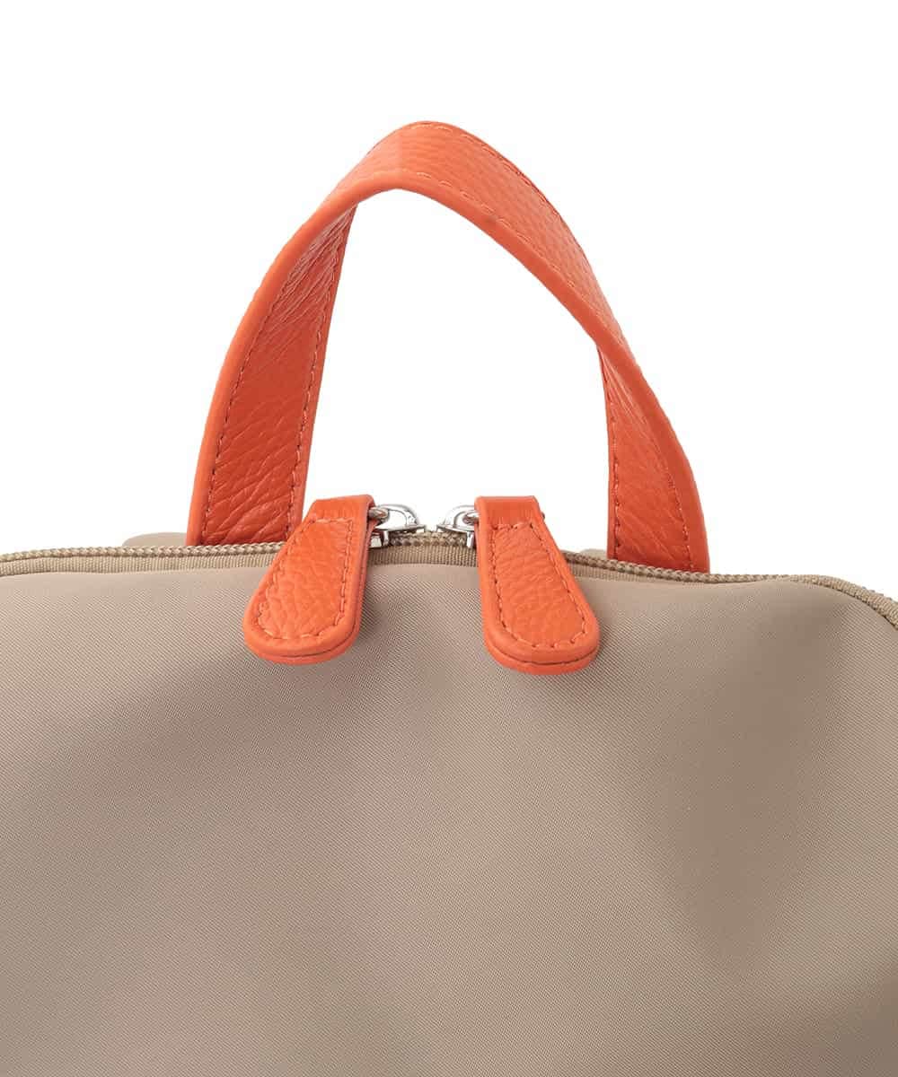 BKRGD96170 MK MICHEL KLEIN BAG(MK ミッシェルクラン バッグ) [撥水/A4収納可]多機能ポケットパイピングデザインリュック ベージュ×オレンジ