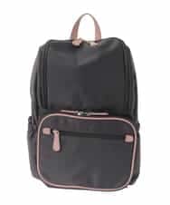 BKRGD96170 MK MICHEL KLEIN BAG(MK ミッシェルクラン バッグ) [撥水/A4収納可]多機能ポケットパイピングデザインリュック ブラウン×ピンク