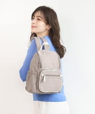 BKRGD97160 MK MICHEL KLEIN BAG(MK ミッシェルクラン バッグ) [撥水/500g以下]多機能ポケットパイピングコンパクトリュック グレージュ×オフホワイト