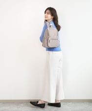 BKRGD97160 MK MICHEL KLEIN BAG(MK ミッシェルクラン バッグ) [撥水/500g以下]多機能ポケットパイピングコンパクトリュック グレージュ×オフホワイト
