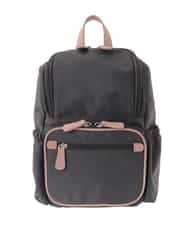 BKRGD97160 MK MICHEL KLEIN BAG(MK ミッシェルクラン バッグ) [撥水/500g以下]多機能ポケットパイピングコンパクトリュック ブラウン×ピンク