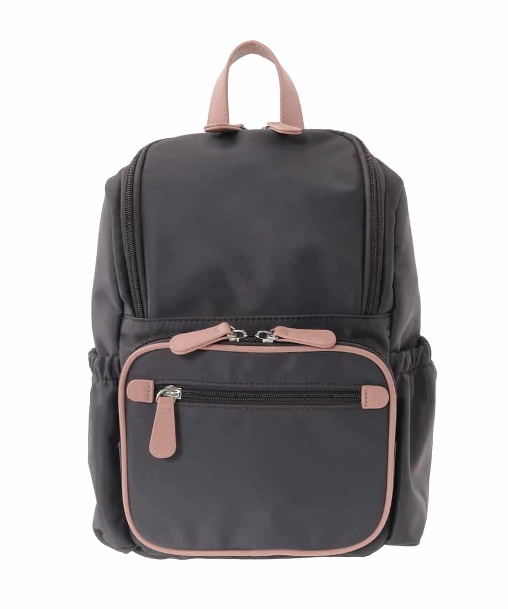 BKRGD97160 MK MICHEL KLEIN BAG(MK ミッシェルクラン バッグ) [撥水/500g以下]多機能ポケットパイピングコンパクトリュック ブラウン×ピンク