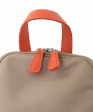 BKRGD97160 MK MICHEL KLEIN BAG(MK ミッシェルクラン バッグ) [撥水/500g以下]多機能ポケットパイピングコンパクトリュック グレージュ×オフホワイト