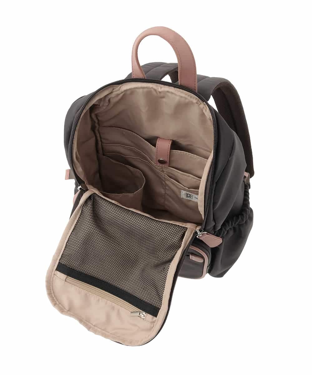 BKRGD97160 MK MICHEL KLEIN BAG(MK ミッシェルクラン バッグ) [撥水/500g以下]多機能ポケットパイピングコンパクトリュック グレージュ×オフホワイト