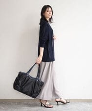 BKRGD98220 MK MICHEL KLEIN BAG(MK ミッシェルクラン バッグ) [2WAY/撥水/A4収納可]レザージョイントタックデザイントートバッグ ブラック×ネイビー