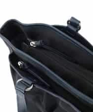 BKRGD98220 MK MICHEL KLEIN BAG(MK ミッシェルクラン バッグ) [2WAY/撥水/A4収納可]レザージョイントタックデザイントートバッグ ブラック×ネイビー