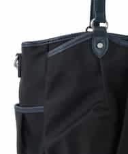 BKRGD98220 MK MICHEL KLEIN BAG(MK ミッシェルクラン バッグ) [2WAY/撥水/A4収納可]レザージョイントタックデザイントートバッグ ブラック×ネイビー