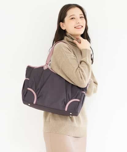 BKRGJ91180 MK MICHEL KLEIN BAG [撥水・A4サイズ対応]フェイクレザーパイピングトートバッグ