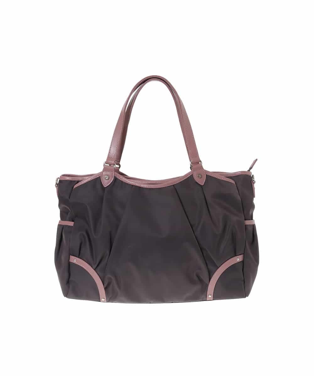 BKRGJ91180 MK MICHEL KLEIN BAG(MK ミッシェルクラン バッグ) [撥水・A4サイズ対応]フェイクレザーパイピングトートバッグ ブラウン