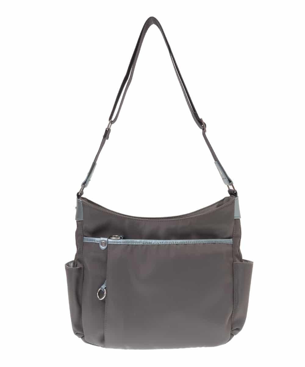 BKRGJ94120 MK MICHEL KLEIN BAG(MK ミッシェルクラン バッグ) 【撥水】ナイロンショルダーバッグ グレー×グリーン