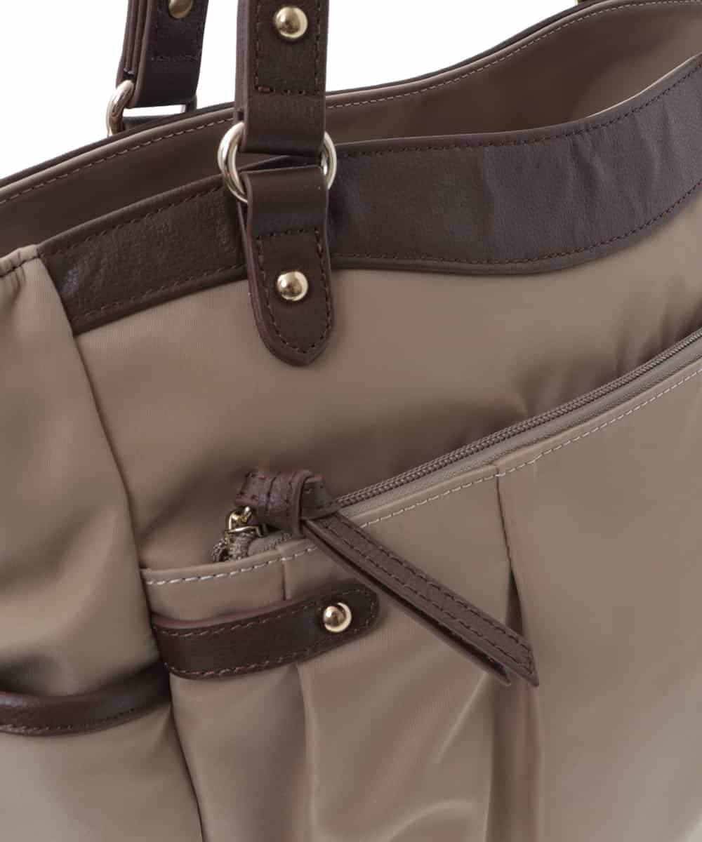 BKRGV31180 MK MICHEL KLEIN BAG(MK ミッシェルクラン バッグ) [2WAY/撥水加工]レザーポイントナイロントートバッグ ベージュ