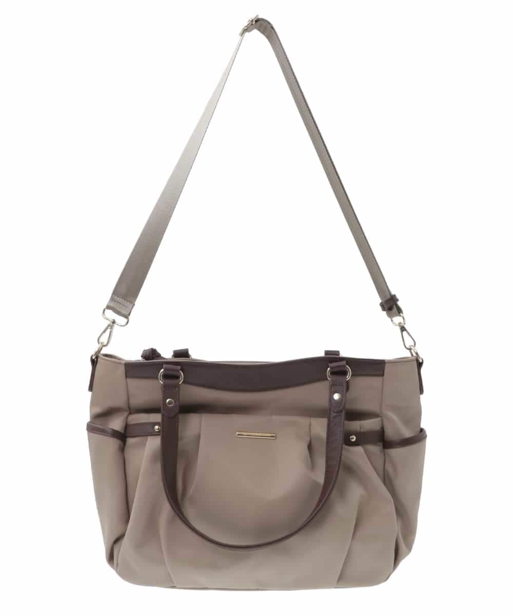 BKRGV31180 MK MICHEL KLEIN BAG(MK ミッシェルクラン バッグ) [2WAY/撥水加工]レザーポイントナイロントートバッグ ベージュ