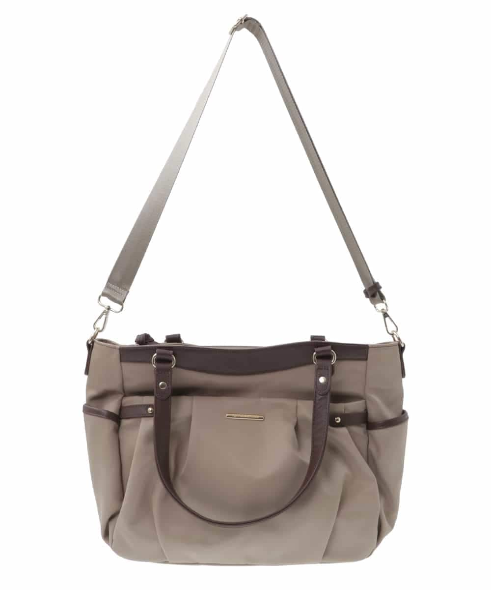 BKRGV31180 MK MICHEL KLEIN BAG(MK ミッシェルクラン バッグ) 【2WAY/撥水加工】レザーポイントナイロントートバッグ ベージュ