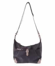 BKRGV81130 MK MICHEL KLEIN BAG(MK ミッシェルクラン バッグ) [撥水/500g以下の軽量]レザーポイントナイロンショルダーバッグ ブラウン×ピンク