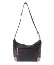 BKRGV81130 MK MICHEL KLEIN BAG(MK ミッシェルクラン バッグ) [撥水/500g以下の軽量]レザーポイントナイロンショルダーバッグ ブラウン×ピンク