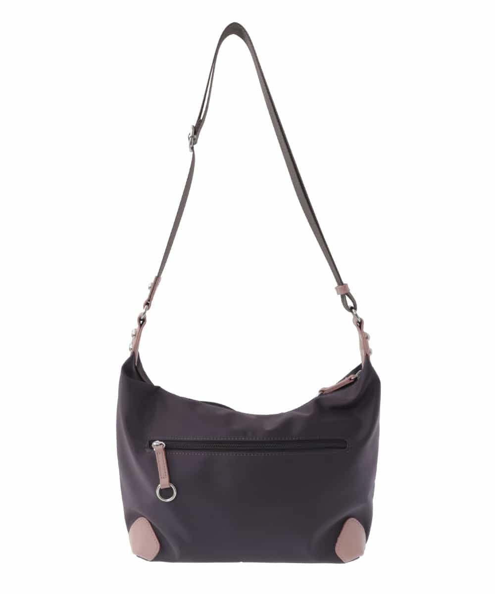 BKRGV81130 MK MICHEL KLEIN BAG(MK ミッシェルクラン バッグ) [撥水/500g以下の軽量]レザーポイントナイロンショルダーバッグ ブラウン×ピンク