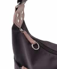 BKRGV81130 MK MICHEL KLEIN BAG(MK ミッシェルクラン バッグ) [撥水/500g以下の軽量]レザーポイントナイロンショルダーバッグ ブラウン×ピンク