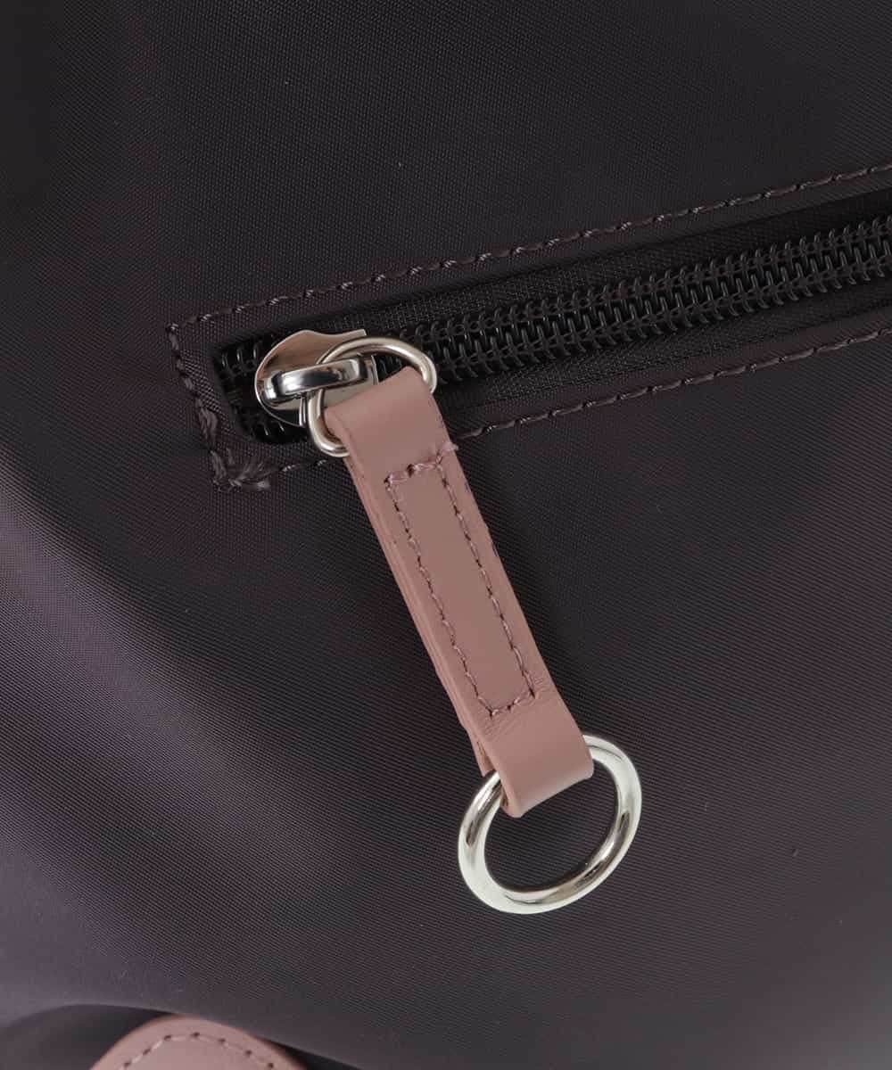 BKRGV81130 MK MICHEL KLEIN BAG(MK ミッシェルクラン バッグ) [撥水/500g以下の軽量]レザーポイントナイロンショルダーバッグ ブラウン×ピンク
