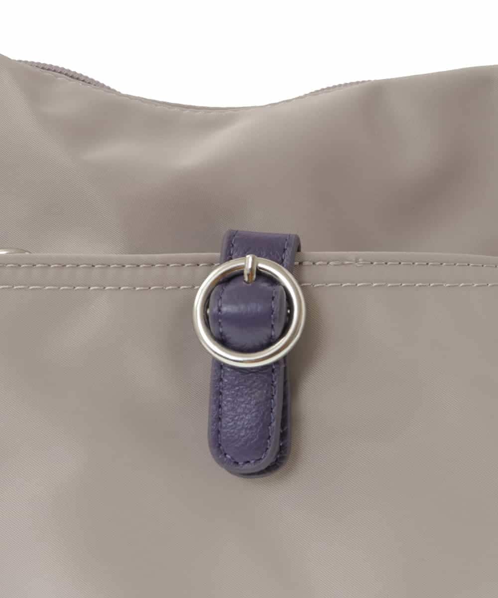 BKRGV81130 MK MICHEL KLEIN BAG(MK ミッシェルクラン バッグ) [撥水/500g以下の軽量]レザーポイントナイロンショルダーバッグ ブラウン×ピンク