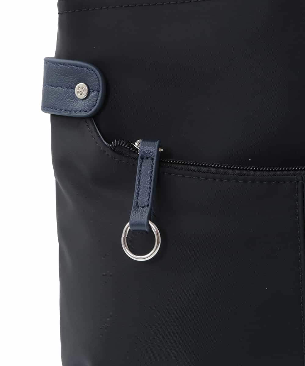 BKRGV90140 MK MICHEL KLEIN BAG(MK ミッシェルクラン バッグ) [撥水/500g以下の軽量]アクセントレザースクエアショルダーバッグ ブラウン×ライトブルー