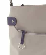BKRGV90140 MK MICHEL KLEIN BAG(MK ミッシェルクラン バッグ) [撥水/500g以下の軽量]アクセントレザースクエアショルダーバッグ ブラウン×ライトブルー