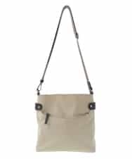 BKRGV90140 MK MICHEL KLEIN BAG(MK ミッシェルクラン バッグ) [撥水/500g以下の軽量]アクセントレザースクエアショルダーバッグ ベージュ×ブラック