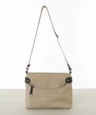 BKRGV91135 MK MICHEL KLEIN BAG(MK ミッシェルクラン バッグ) [撥水/500g以下の軽量]アクセントレザーコンパクトショルダーバッグ ベージュ×ブラック