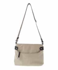 BKRGV91135 MK MICHEL KLEIN BAG(MK ミッシェルクラン バッグ) [撥水/500g以下の軽量]アクセントレザーコンパクトショルダーバッグ ベージュ×ブラック