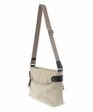 BKRGV91135 MK MICHEL KLEIN BAG(MK ミッシェルクラン バッグ) [撥水/500g以下の軽量]アクセントレザーコンパクトショルダーバッグ ベージュ×ブラック