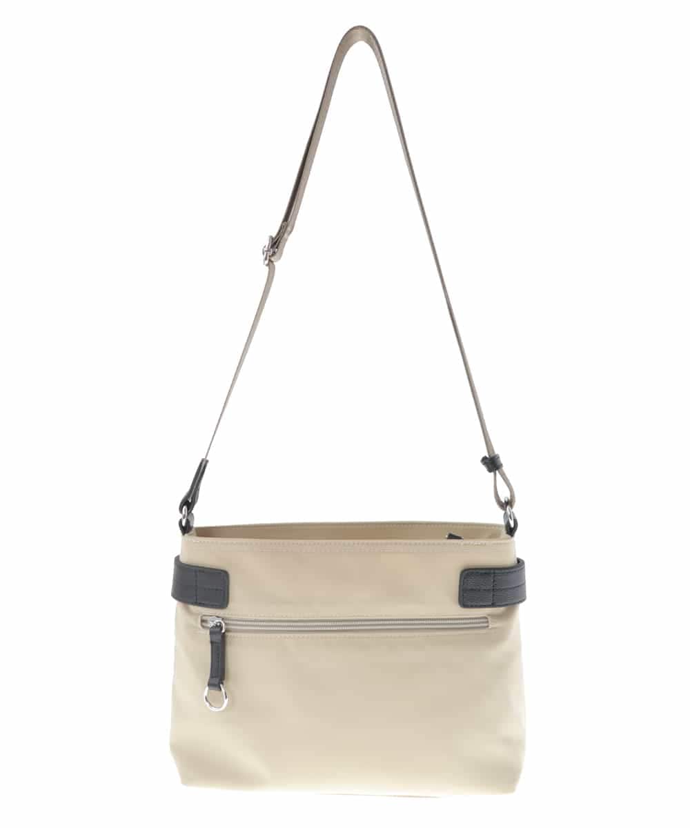 BKRGV91135 MK MICHEL KLEIN BAG(MK ミッシェルクラン バッグ) [撥水/500g以下の軽量]アクセントレザーコンパクトショルダーバッグ ベージュ×ブラック