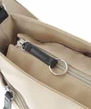 BKRGV91135 MK MICHEL KLEIN BAG(MK ミッシェルクラン バッグ) [撥水/500g以下の軽量]アクセントレザーコンパクトショルダーバッグ ベージュ×ブラック