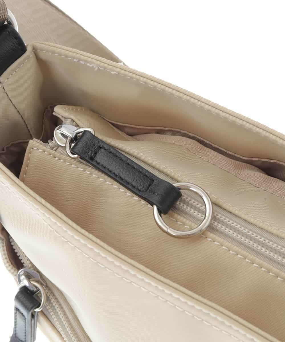 BKRGV91135 MK MICHEL KLEIN BAG(MK ミッシェルクラン バッグ) [撥水/500g以下の軽量]アクセントレザーコンパクトショルダーバッグ ベージュ×ブラック