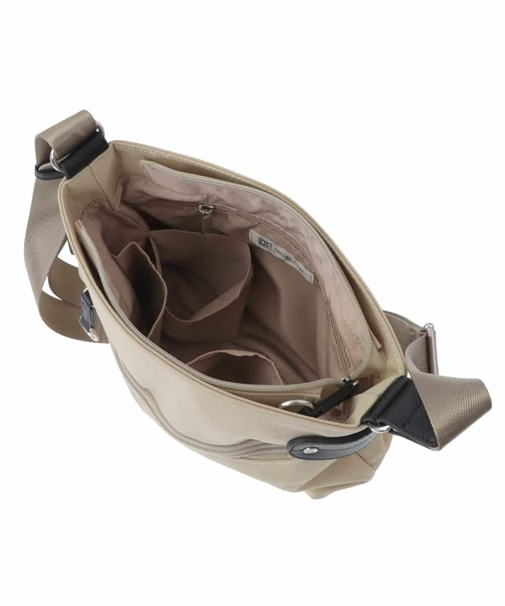 BKRGV91135 MK MICHEL KLEIN BAG(MK ミッシェルクラン バッグ) [撥水/500g以下の軽量]アクセントレザーコンパクトショルダーバッグ ベージュ×ブラック
