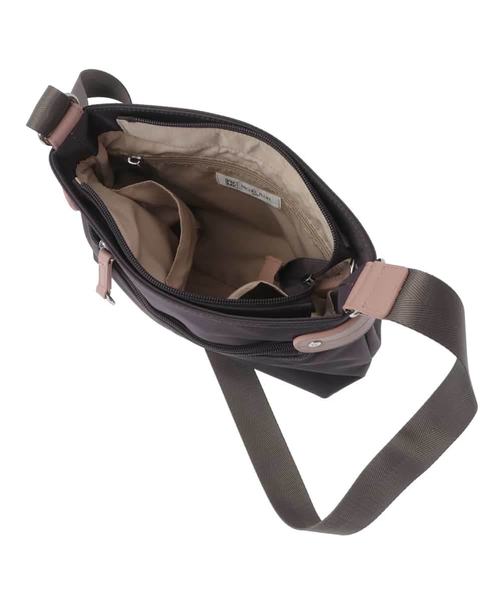 BKRGV91135 MK MICHEL KLEIN BAG(MK ミッシェルクラン バッグ) [撥水/500g以下の軽量]アクセントレザーコンパクトショルダーバッグ ベージュ×ブラック