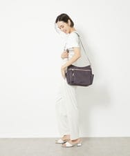 BKRGV94150 MK MICHEL KLEIN BAG(MK ミッシェルクラン バッグ) [撥水/500g以下の軽量]アクセントレザーショルダーバッグ ブラウン×ライトブルー