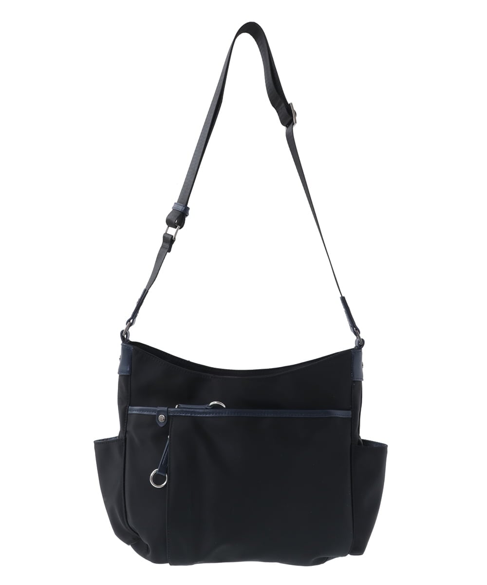 BKRGV94150 MK MICHEL KLEIN BAG(MK ミッシェルクラン バッグ) [撥水/500g以下の軽量]アクセントレザーショルダーバッグ ブラウン×ライトブルー
