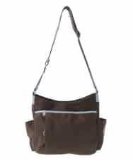 BKRGV94150 MK MICHEL KLEIN BAG(MK ミッシェルクラン バッグ) [撥水/500g以下の軽量]アクセントレザーショルダーバッグ ブラウン×ライトブルー