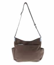 BKRGV94150 MK MICHEL KLEIN BAG(MK ミッシェルクラン バッグ) [撥水/500g以下の軽量]アクセントレザーショルダーバッグ ブラウン×ライトブルー