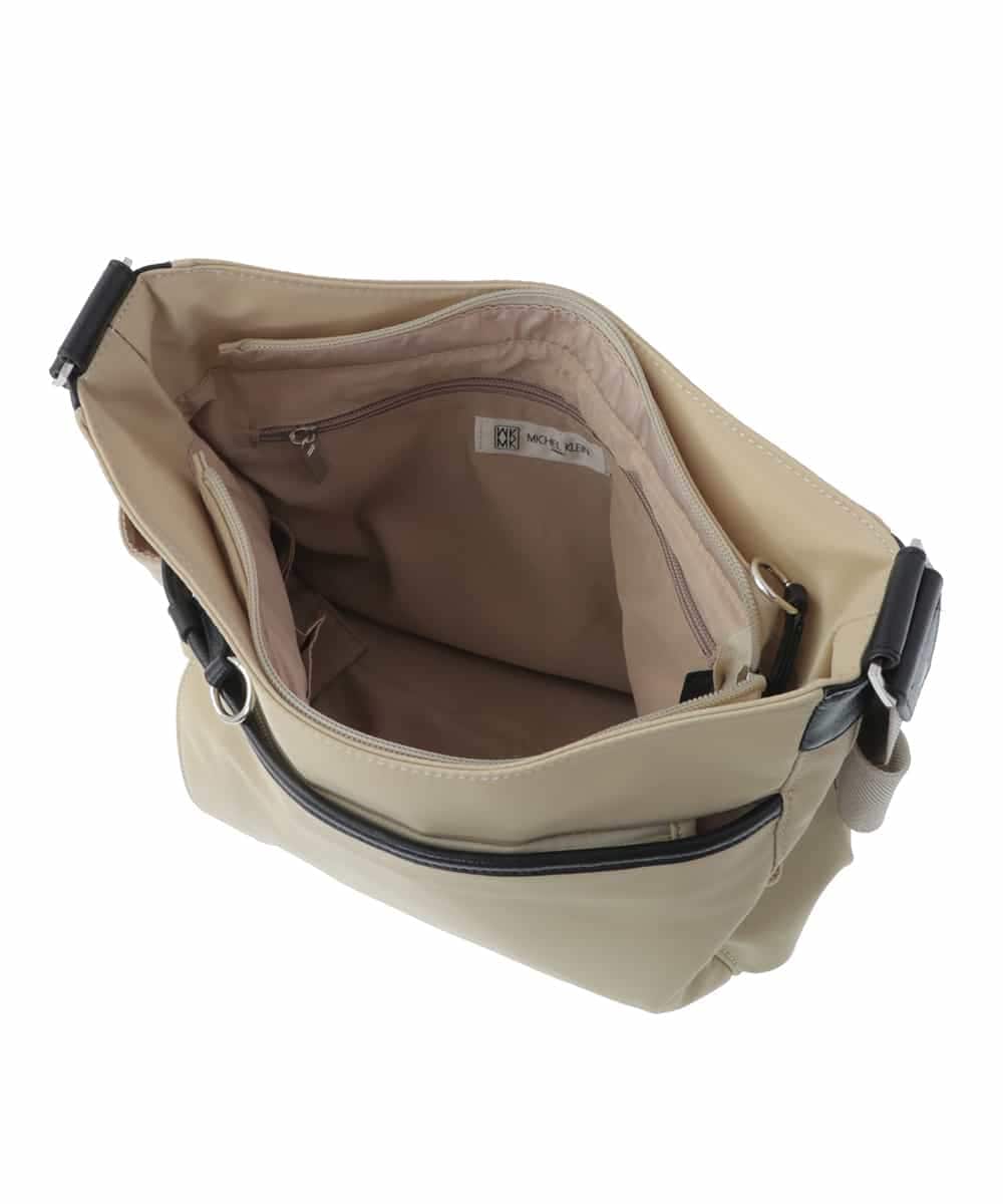 BKRGV94150 MK MICHEL KLEIN BAG(MK ミッシェルクラン バッグ) [撥水/500g以下の軽量]アクセントレザーショルダーバッグ ブラウン×ライトブルー
