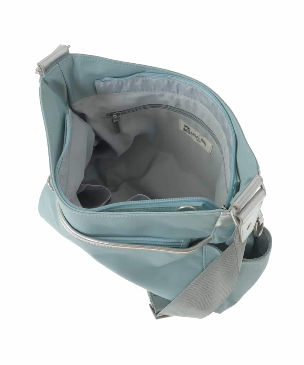 BKRGV94150 MK MICHEL KLEIN BAG(MK ミッシェルクラン バッグ) [撥水/500g以下の軽量]アクセントレザーショルダーバッグ ブラウン×ライトブルー