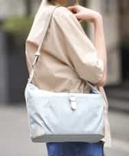 BKRTD81090 MK MICHEL KLEIN BAG(MK ミッシェルクラン バッグ) 【撥水】ナイロンショルダーバッグ シルバーXライトブルー