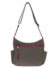 BKRTD94120 MK MICHEL KLEIN BAG(MK ミッシェルクラン バッグ) 【撥水】ナイロンショルダーバッグ レッドxブラウン