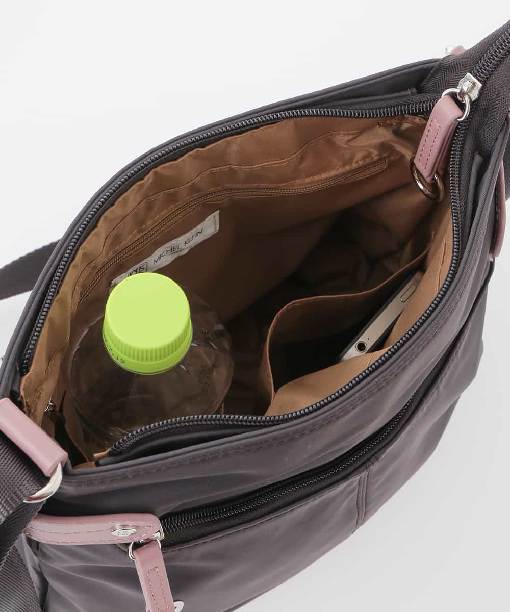 BKRTE90120 MK MICHEL KLEIN BAG(MK ミッシェルクラン バッグ) 【撥水】ナイロンショルダーバッグ ピンクｘダークブラウン