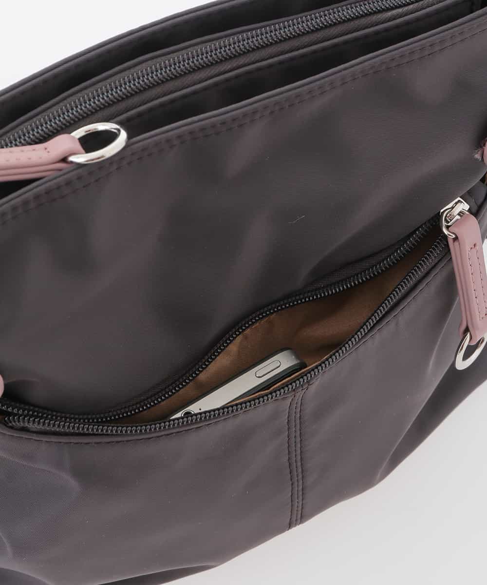 BKRTE90120 MK MICHEL KLEIN BAG(MK ミッシェルクラン バッグ) 【撥水】ナイロンショルダーバッグ ピンクｘダークブラウン