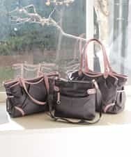 BKRTE90120 MK MICHEL KLEIN BAG(MK ミッシェルクラン バッグ) 【撥水】ナイロンショルダーバッグ ピンクｘダークブラウン