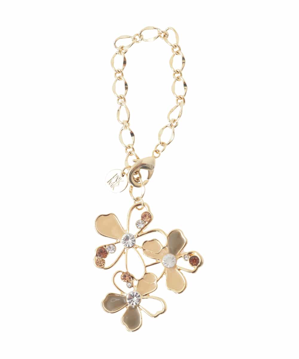 BKSAA01038 MK MICHEL KLEIN BAG(MK ミッシェルクラン バッグ) 透かしフラワーモチーフチャーム ベージュ